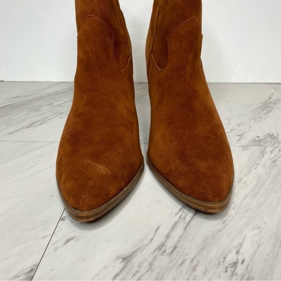 Blondo Wayde Brown Suede Western Bootie 10 - Picture 9 of 14